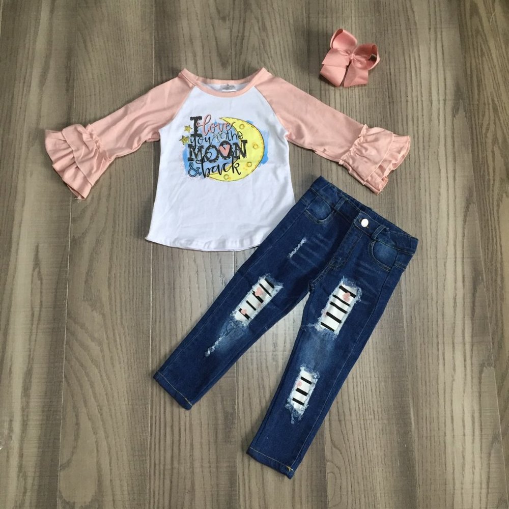 LOVE you to the MOON Denim Set